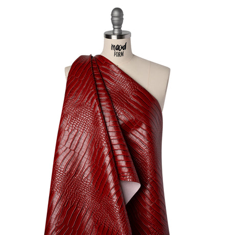 Crocodile Faux Leather Vinyl - Tango Red - Kristin Collection