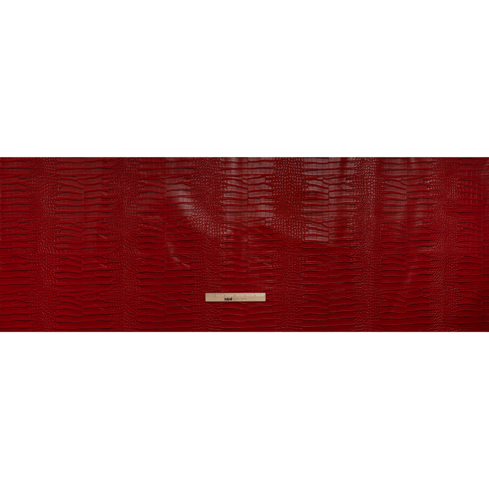 Crocodile Faux Leather Vinyl - Tango Red - Kristin Collection