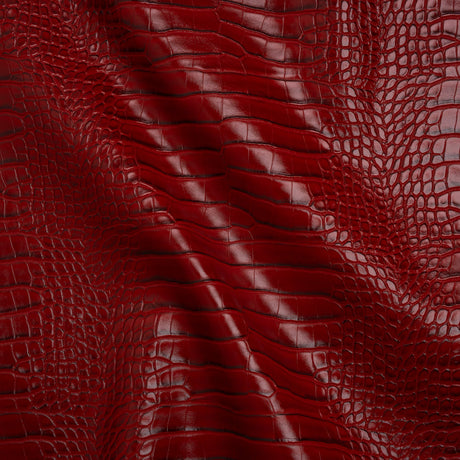 Crocodile Faux Leather Vinyl - Tango Red - Kristin Collection