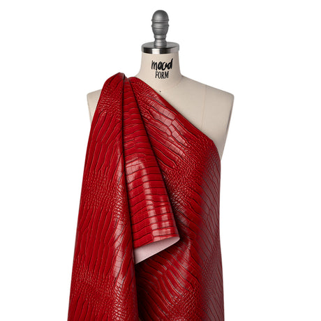 Crocodile Faux Leather Vinyl - Red - Kristin Collection