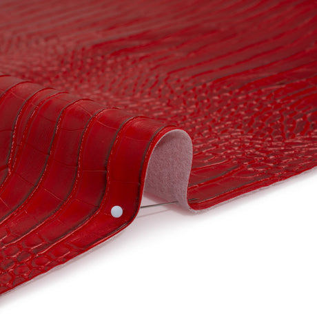 Crocodile Faux Leather Vinyl - Red - Kristin Collection