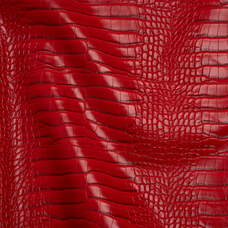 Crocodile Faux Leather Vinyl - Red - Kristin Collection