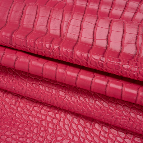 Crocodile Faux Leather Vinyl - Hot Pink - Kristin Collection