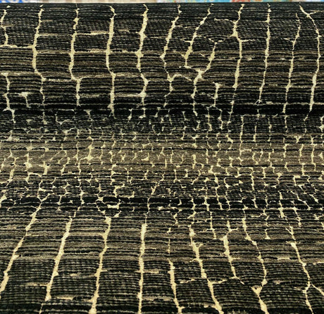 Fourwind Snake Scale Latex Backed Tfa Chenille Upholstery Fabric - Black Grey Beige Brown Snake Scale Pattern, 58" Width (1 Yard)
