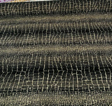 Fourwind Snake Scale Latex Backed Tfa Chenille Upholstery Fabric - Black Grey Beige Brown Snake Scale Pattern, 58" Width (1 Yard)