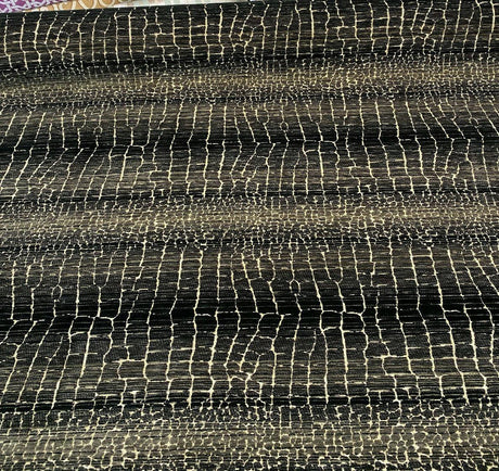 Fourwind Snake Scale Latex Backed Tfa Chenille Upholstery Fabric - Black Grey Beige Brown Snake Scale Pattern, 58" Width (1 Yard)