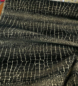 Fourwind Snake Scale Latex Backed Tfa Chenille Upholstery Fabric - Black Grey Beige Brown Snake Scale Pattern, 58" Width (1 Yard)