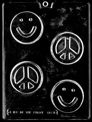 Smile Face / Peace Sign Bar Chocolate Mold - LPK113