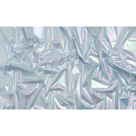 Metallic Lame Jacketing - Pastel Rainbow Ombre Stripe on Pale Blue - Inez Collection