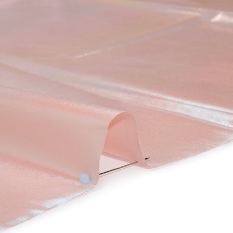 Metallic Lame Jacketing - Pastel Rainbow Ombre Stripe on Baby Pink - Inez Collection