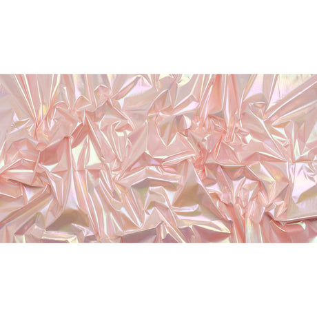 Metallic Lame Jacketing - Pastel Rainbow Ombre Stripe on Baby Pink - Inez Collection