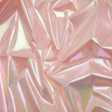 Metallic Lame Jacketing - Pastel Rainbow Ombre Stripe on Baby Pink - Inez Collection