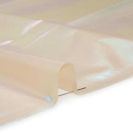 Metallic Lame Jacketing - Pastel Rainbow Ombre Stripe on Light Yellow - Inez Collection