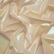 Metallic Lame Jacketing - Pastel Rainbow Ombre Stripe on Light Yellow - Inez Collection