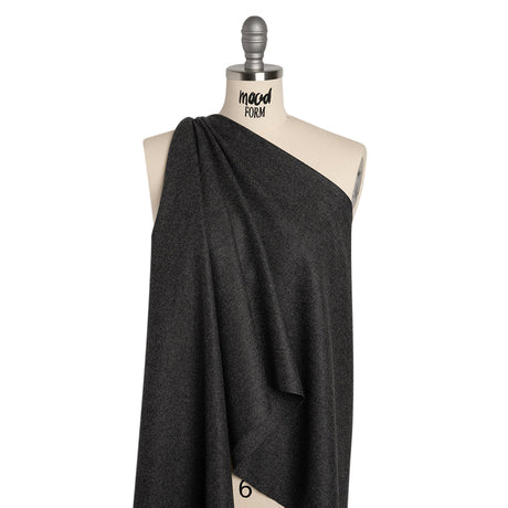 Super 130s Wool Flannel Suiting Made in Italy - Heathered Gray - Deadstock
