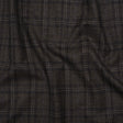 Super 130s Wool Twill Suiting Made in Italy - Charcoal Gray and Navy Plaid - Deadstock