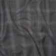 Super 130s Wool Twill Suiting Made in Italy - Gray and Sky Blue Plaid - Deadstock