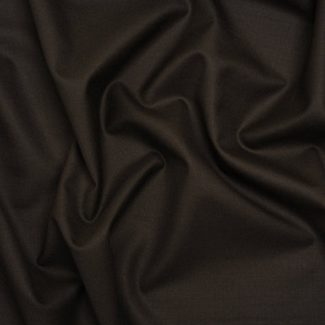 Super 150s Wool Twill Suiting Made in Italy - Coffee Brown - Deadstock