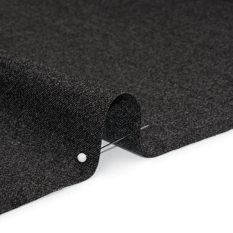 Super 130s Wool Suiting Made in Italy - Heathered Charcoal - Deadstock