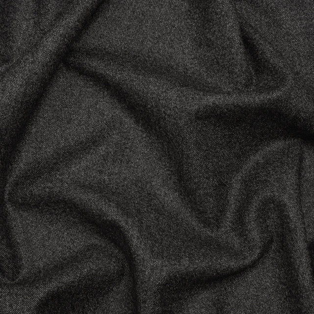 Super 130s Wool Suiting Made in Italy - Heathered Charcoal - Deadstock