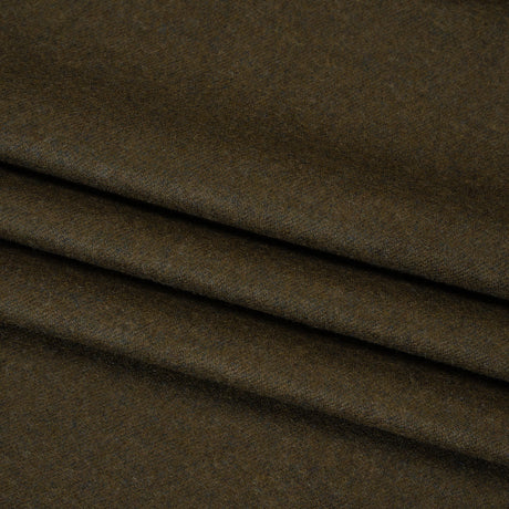 Brushed Wool Twill Suiting Made in Italy - Heathered Olive Green - Deadstock