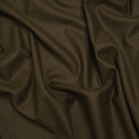Brushed Wool Twill Suiting Made in Italy - Heathered Olive Green - Deadstock