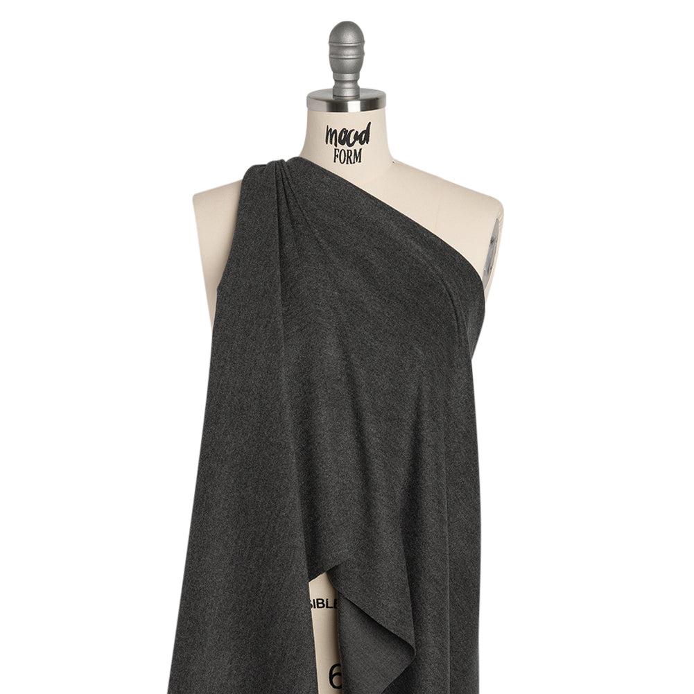 Ultra Soft Brushed Silk and Wool Suiting Made in Italy - Heathered Gray - Deadstock