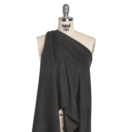 Ultra Soft Brushed Silk and Wool Suiting Made in Italy - Heathered Gray - Deadstock