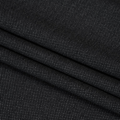 Super 120s Wool Dobby Suiting Made in Italy - Black and White Spots - Deadstock
