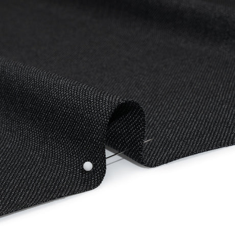 Super 120s Wool Dobby Suiting Made in Italy - Black and White Spots - Deadstock