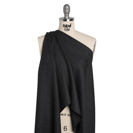 Super 120s Wool Dobby Suiting Made in Italy - Black and White Spots - Deadstock