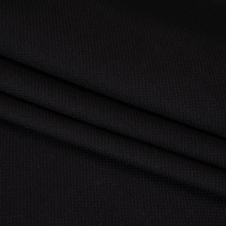 Wool Basketweave Suiting Made in Italy - Black - Deadstock