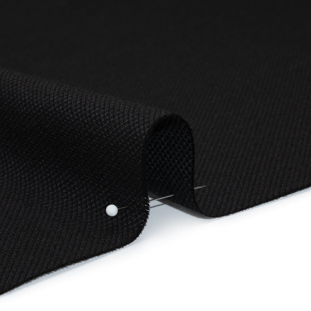 Wool Basketweave Suiting Made in Italy - Black - Deadstock