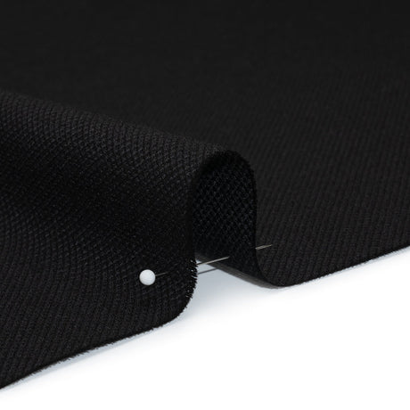 Wool Basketweave Suiting Made in Italy - Black - Deadstock