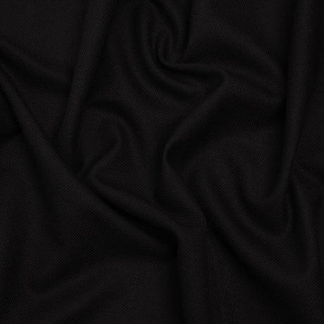 Wool Basketweave Suiting Made in Italy - Black - Deadstock