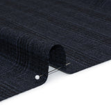 Super 130s Wool Suiting Made in Italy - Dark Blue and Black Plaid - Deadstock