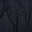 Super 130s Wool Suiting Made in Italy - Dark Blue and Black Plaid - Deadstock