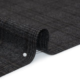 Super 130s Wool Suiting Made in Italy - Charcoal, Black and Brown Plaid - Deadstock