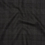 Super 130s Wool Suiting Made in Italy - Charcoal, Black and Brown Plaid - Deadstock