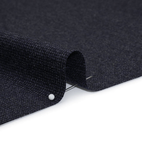 Super 130s Wool Dobby Suiting Made in Italy - Navy and White Spots - Deadstock
