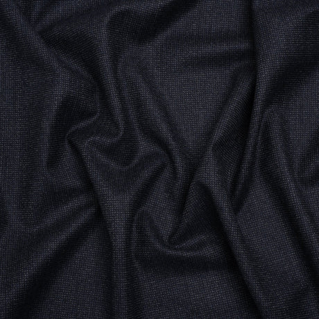 Super 130s Wool Dobby Suiting Made in Italy - Navy and White Spots - Deadstock