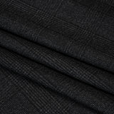 Super 110s Wool Twill Suiting Made in Italy - Black and White Glen Plaid - Deadstock