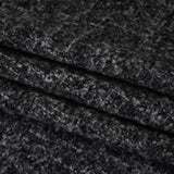 Plush Brushed Wool and Alpaca Boucle Coating Made in Italy - Black and White Heathered - Deadstock