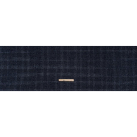 Wool, Silk and Cashmere Boucle Suiting Made in Italy - Blue and Navy Plaid - Deadstock
