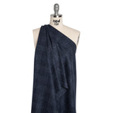 Wool, Silk and Cashmere Boucle Suiting Made in Italy - Blue and Navy Plaid - Deadstock