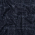 Wool, Silk and Cashmere Boucle Suiting Made in Italy - Blue and Navy Plaid - Deadstock