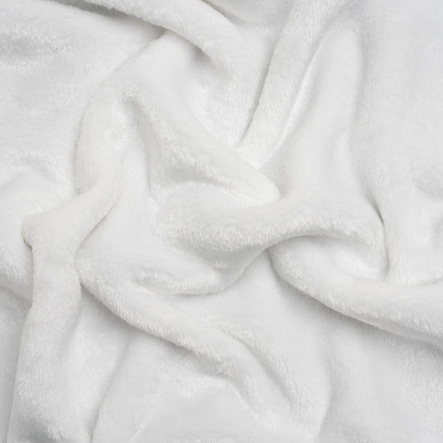 Double Faced Minky Fleece - White - Avery Collection
