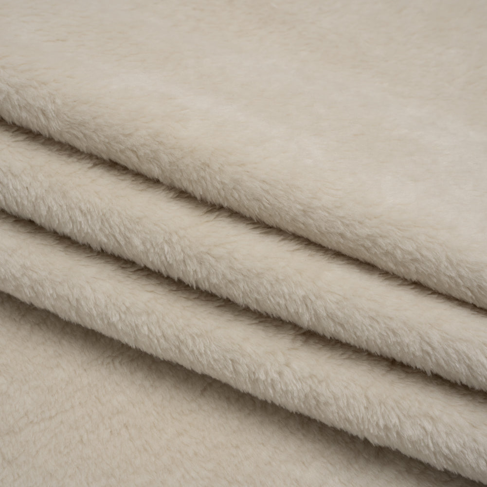 Double Faced Minky Fleece - Eggshell - Avery Collection