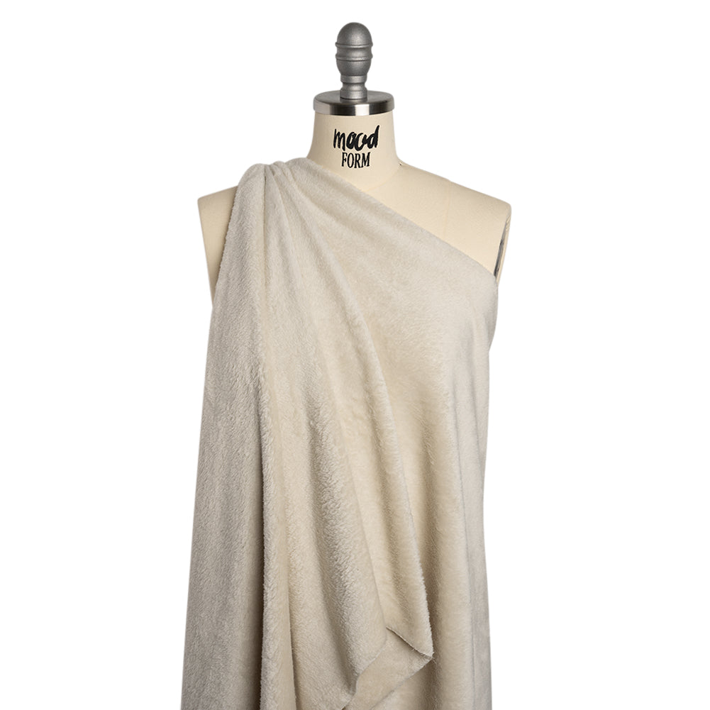 Double Faced Minky Fleece - Eggshell - Avery Collection