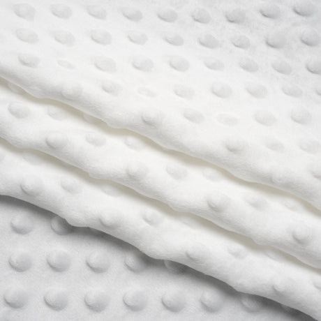 Dotted Minky - White Textured Polka Dots